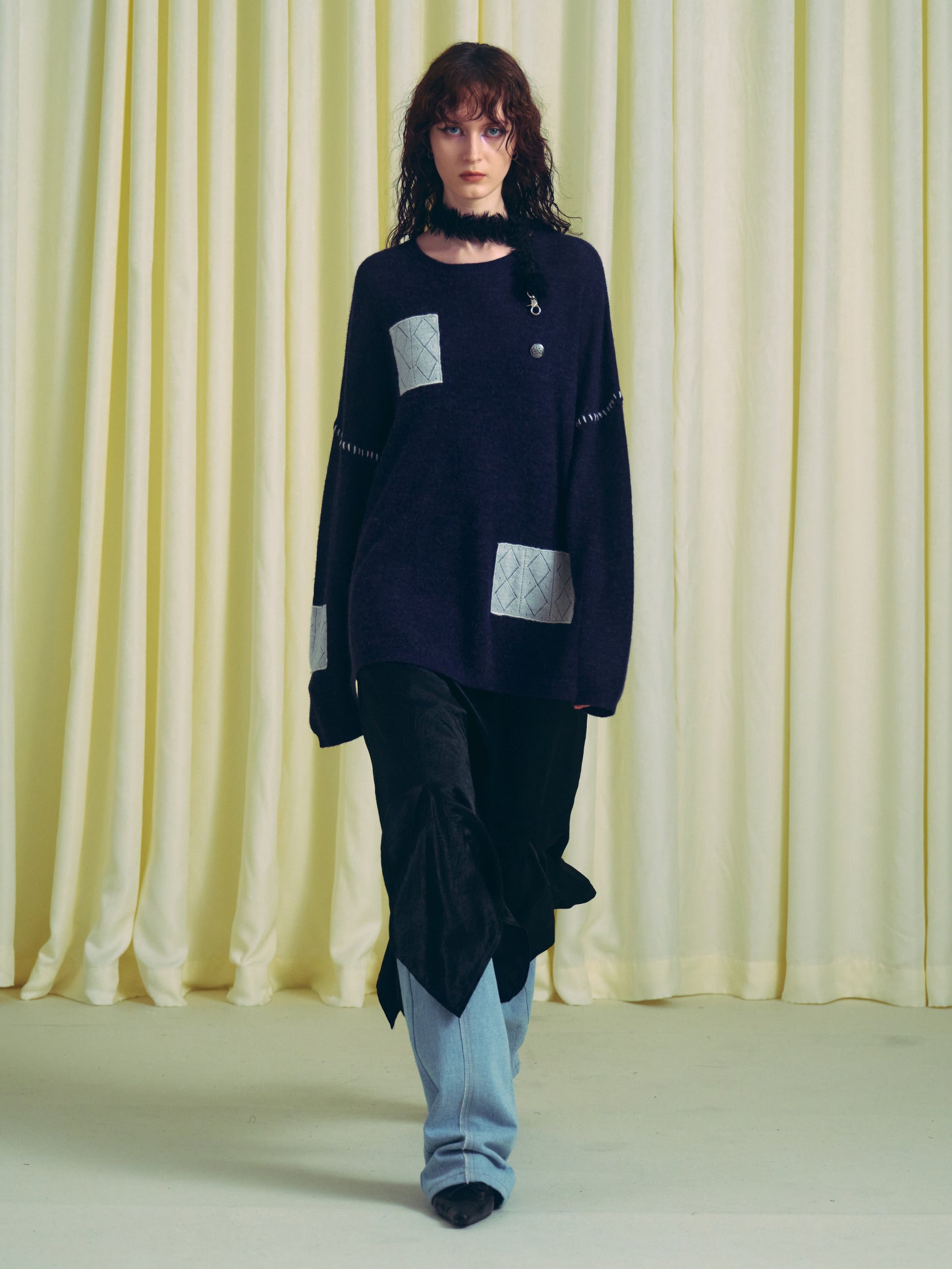 PATCHWORK MOHAIR SWEATER