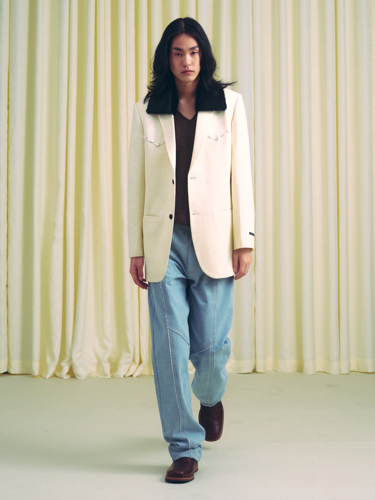 PANELLED STRAIGHT-CUT DENIM