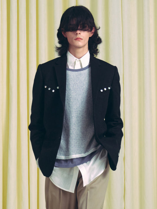 DETACHABLE COLLAR BLAZER